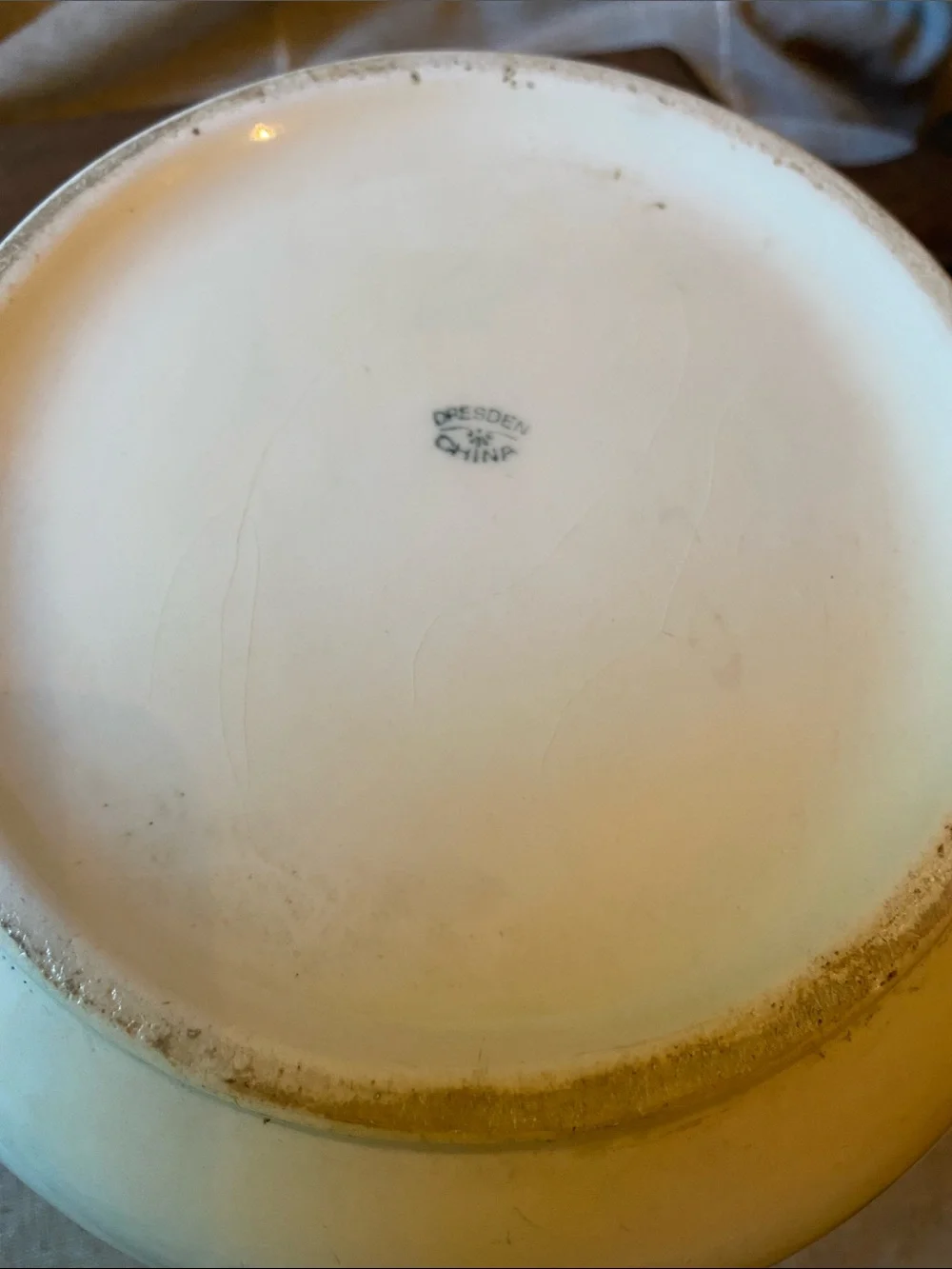 Antique Ceramic Chamber Pot with Handle - Neutral Farmhouse Rustic Cottage Decor